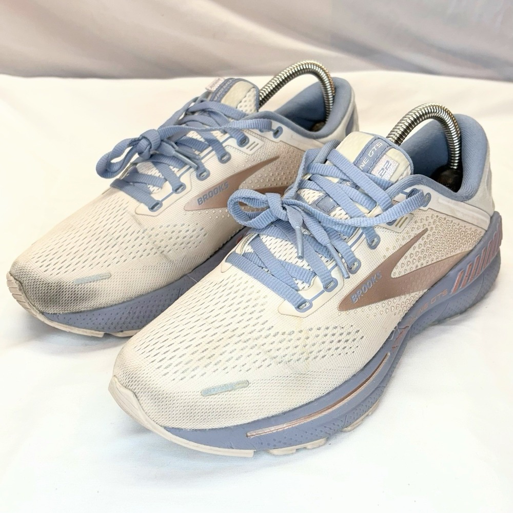 Brooks Adrenaline GTS 22 Shoes Women's Beige Blue Running Sneakers Size 9 - Picture 15 of 16